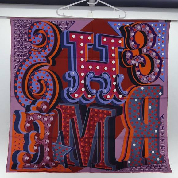 HERMES Carre 90 Scarf ""ELECTRIQUE"" Silk Red Auth am6235 - Picture 14 of 14